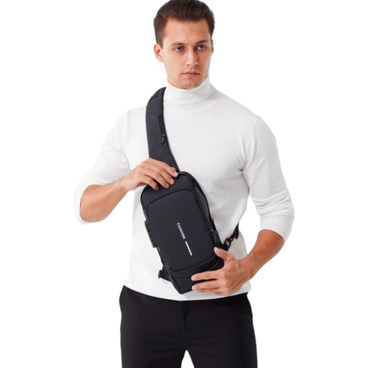 Boy's Fashion Youth Chest Bag New Artical Men's Motorcycle Bag Oxford Cloth Cross Body Bag