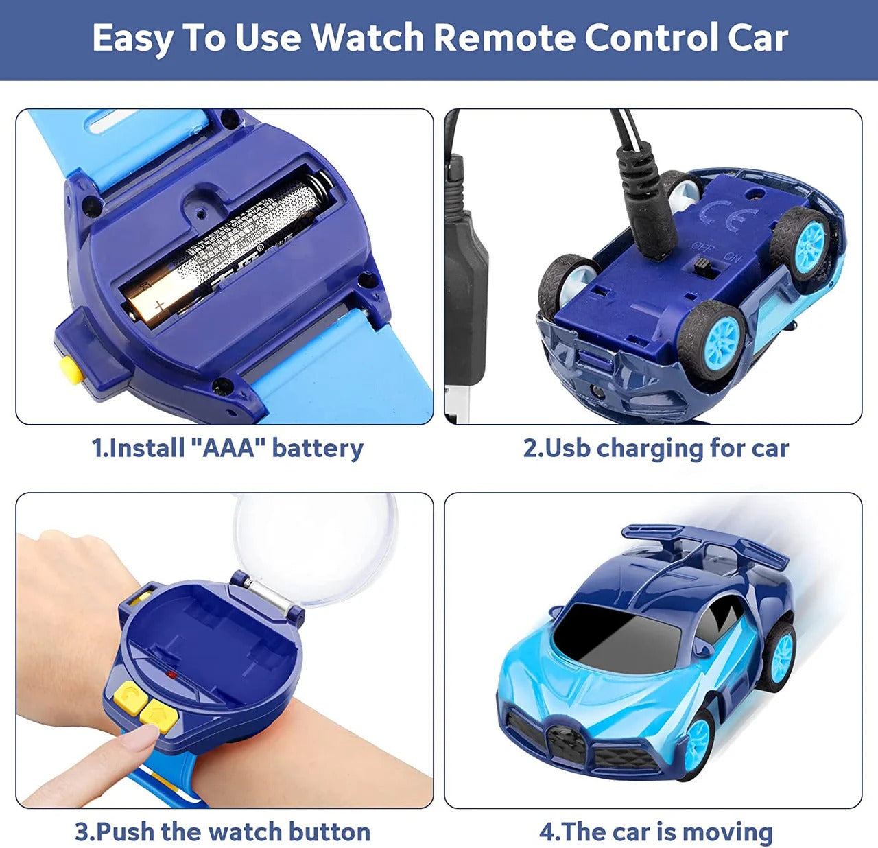 Kids Car Watch Remote Control Toy ,Rechargeable