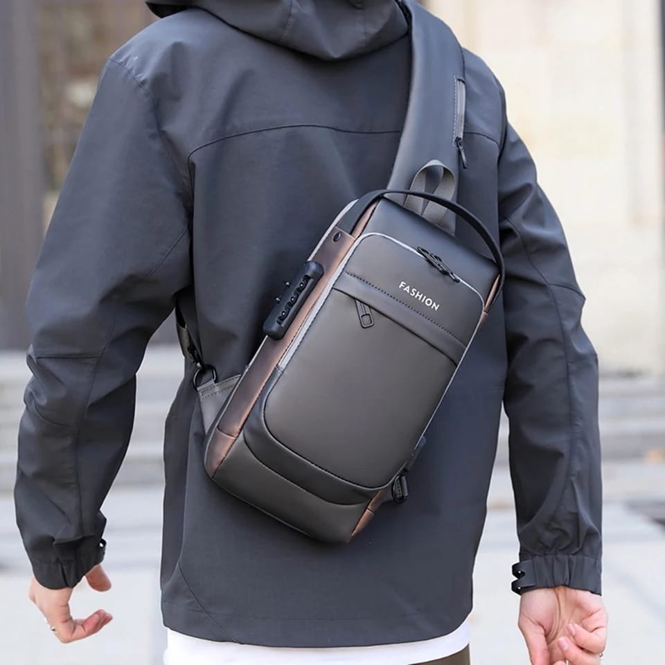 Boy's Fashion Youth Chest Bag New Artical Men's Motorcycle Bag Oxford Cloth Cross Body Bag